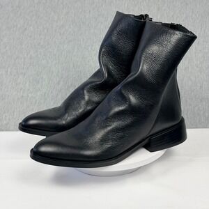 Steve Madden Nexie Slouch Bootie Black Leather Pointed Toe Ankle Boots Size 8